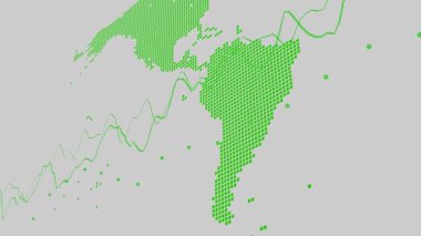 Yeşil ve yeşil renkli dünya haritası