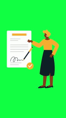 Elinde laptop olan bir kadın. vektör illüstrasyonu.