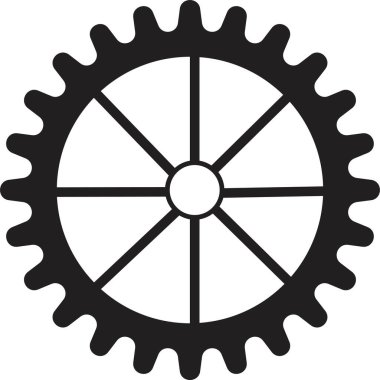 dişli simgesi, dişli tekerlek, motor dairesi, beyaz zemin üzerinde ince çizgi ve düz web sembolü - düzenlenebilir felç vektör illüstrasyon eps10 metin için yer. Basit bir koleksiyon. Çarklı. döndürücü