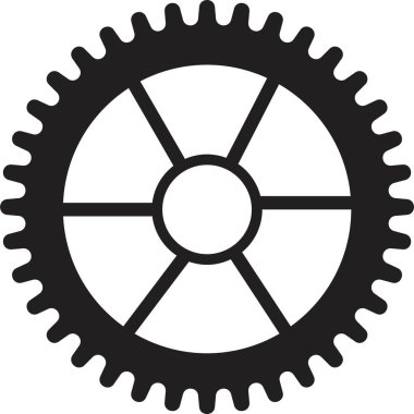 dişli simgesi, dişli tekerlek, motor dairesi, beyaz zemin üzerinde ince çizgi ve düz web sembolü - düzenlenebilir felç vektör illüstrasyon eps10 metin için yer. Basit bir koleksiyon. Çarklı. döndürücü