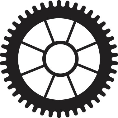 dişli simgesi, dişli tekerlek, motor dairesi, beyaz zemin üzerinde ince çizgi ve düz web sembolü - düzenlenebilir felç vektör illüstrasyon eps10 metin için yer. Basit bir koleksiyon. Çarklı. döndürücü