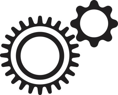 dişli simgesi seti, dişli tekerlek, motor dairesi, beyaz zemin üzerinde ince çizgi ve düz web sembolü - metin için yer alan düzenlenebilir felç vektör illüstrasyonu eps10. Basit bir koleksiyon. Çarklı. döndürücü