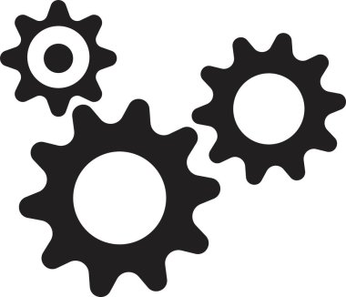 dişli simgesi seti, dişli tekerlek, motor dairesi, beyaz zemin üzerinde ince çizgi ve düz web sembolü - metin için yer alan düzenlenebilir felç vektör illüstrasyonu eps10. Basit bir koleksiyon. Çarklı. döndürücü