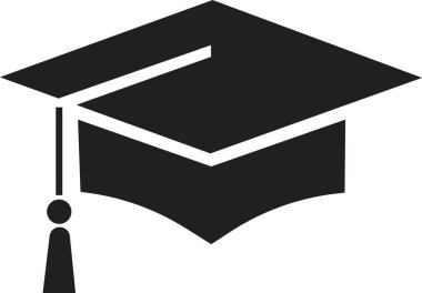 Mezuniyet şapkası simgesi hizada ve düz versiyonu, öğrenci şapkası işareti. Şeffaf arkaplanda izole edilmiş. Akademik kapsül. Tam bir resim. Eğitim sembolü, logo. Farklı bir tarz. vektör uygulamaları web sitesi