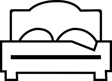 Çift katlı yatak örtüsü, yastık simgesi, şeffaf arkaplanda izole. Çarşaf ve yorgan örtüsü. Tahsilat odası dekorasyonu. Uyku işareti ve sembol kullan. uygulamalardaki ve web sitelerindeki sanat vektörü araması