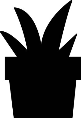 Çiçek saksısı ikonunda bitki. Şeffaf arkaplan çizgisi üzerinde izole edilmiş, katı ve düz ana hat sürümü, işaret. Ev dekorasyonu logosu sembolü için kullanılacak, farklı stil seti. koleksiyon vektör uygulamaları ve web sitesi
