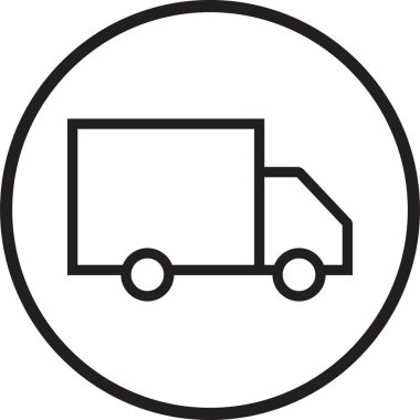 Teslimat kamyonu simgesi. Şeffaf arkaplanda kargo sembolü tasarım vektörü izole edildi. Cep telefonu, uygulama veya web sitesi için Faq ve destek simgesi kullanımı.