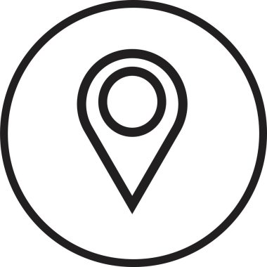 konum pin simgesi çizgisi tasarım vektörü trend biçiminde şeffaf arkaplanda izole edildi. Cep telefonu, uygulama veya web sitesi için Faq ve destek simgesi kullanımı.