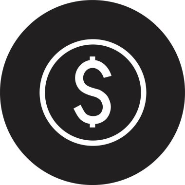 Sikke simgesi. Para simgesi düğmesi. Şeffaf arkaplanda izole edilmiş iş sembolü düz tasarım vektörü. Cep telefonu, uygulama veya web sitesi için Faq ve destek simgesi kullanımı.