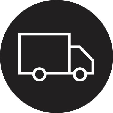 Teslimat kamyonu simgesi. Şeffaf arkaplanda izole edilmiş trend biçiminde kargo sembolü düz tasarım vektörü. Cep telefonu, uygulama veya web sitesi için Faq ve destek simgesi kullanımı.