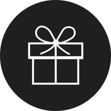 Şeffaf arkaplanda izole edilmiş moda tarzında hediye kutusu simgesi düz tasarım vektörü. Cep telefonu, uygulama veya web sitesi için Faq ve destek simgesi kullanımı.