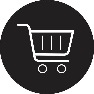 Alış veriş arabası simgesi yassı tasarım vektörü şeffaf arkaplanda izole edildi. Cep telefonu, uygulama veya web sitesi için Faq ve destek simgesi kullanımı.