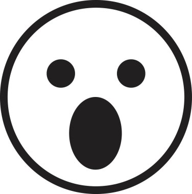 Doodle Emoji yüz ikonu. çizim stili. Değişik bir ifade, duygu, şok, mutluluk, üzüntü, gülümseme. Çizgi roman çizgisi sanat vektörü çizimi. Mobil kullanım için beyaz arkaplanda izole