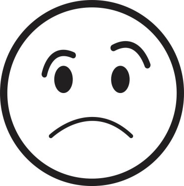 Doodle Emoji yüz ikonu. çizim stili. Değişik bir ifade, duygu, şok, mutluluk, üzüntü, gülümseme. Çizgi roman çizgisi sanat vektörü çizimi. Mobil kullanım için beyaz arkaplanda izole