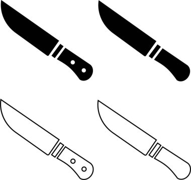 Mutfak bıçağı ikonu hizada ve düz sette. Şeffaf arkaplanda izole edilmiş. meyve kesmek için kullanılan, sebze işareti sembolü kasap silahı grafik tasarım logo vektör uygulamaları web sitesi