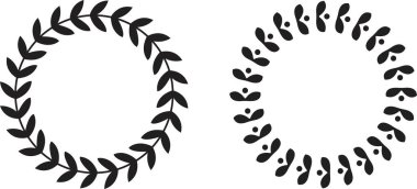 Doodle botanik çember çerçeve simgesi seti. Şeffaf arka planda izole edilmiş. El çizilmiş yuvarlak çizgi sınırı, yapraklar ve çiçekler, düğün davetiyesi, kartlar, logo tasarımı, posterler şablonu. vektör uygulamaları ağı