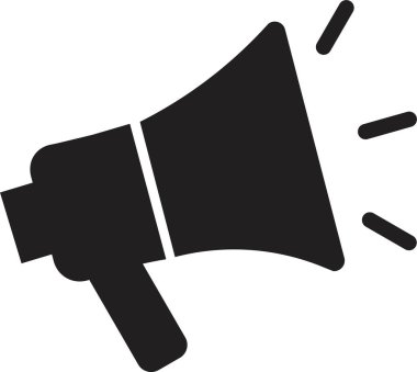 Megafon hoparlör ikonu patladı. Şeffaf arkaplanda izole et. anons etmek ve diğerlerine mesaj vermek için kullanılacak megafon çan bildirim işareti vektörü uygulamalar ve web siteleri için