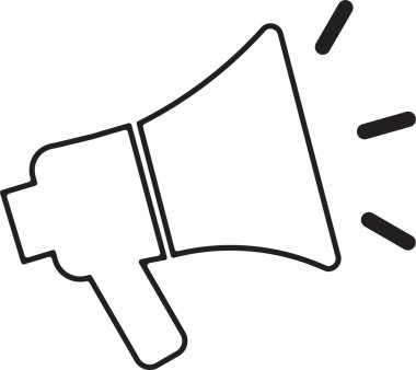 Megafon hoparlörü ikonu hizada. Şeffaf arkaplanda izole et. anons etmek ve diğerlerine mesaj vermek için kullanılacak megafon çan bildirim işareti vektörü uygulamalar ve web siteleri için