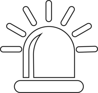 Şeffaf arkaplanda siren simgesi modayı izole ediyor. Alarm sembolü UI. Ambulans ya da polis acil durum sirenleri, tehlikeli uyarı kornası. Uygulamalar ve web sitesi için basit vektörü imzala.