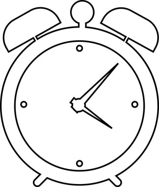 Zaman ve Saat simgeleri düz çizgide dizayn edildi. Analog alarmının şeffaf arka planında izole edildi. Çember saat işareti sembolü. uygulamalar için zaman yönetimi, geri sayım vektörü, web sitesi