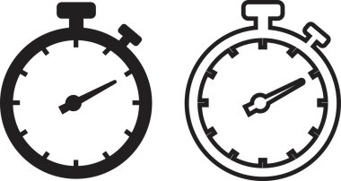 Zaman ve Saat simgeleri düz çizgi şeklinde dizayn edildi. Analog alarmının şeffaf arka planında izole edildi. Çember saat işareti sembolü. uygulamalar için zaman yönetimi, geri sayım vektörü, web sitesi