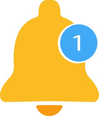 Şeffaf arkaplan gelen gelen gelen iletide bildiri çanı simgesi izole edildi. Yeni mesaj bildirimini göster. Zil, saat, akıllı telefon, alarm. Uygulamalar web sitesi için vektör
