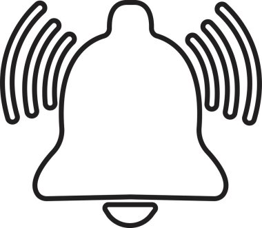Uyarı çanı simgesi, gelen gelen gelen gelen iletide izole edildi. Yeni mesaj bildirimini göster. Zil, saat, akıllı telefon, alarm. Uygulamalar web sitesi için vektör