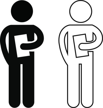 İşçi simgesi düz ve çizgi halinde. Şeffaf arkaplanda izole edilmiş. Modern Universal Business, finanse, ofis işyeri stratejisi ve yönetim uygulamalar ve web sitesi için sembol vektörü