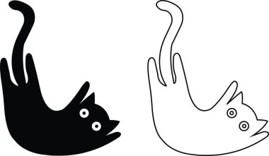 kedi simgesi düz ve çizgi modasına uygun olarak ayarlandı. Şeffaf arkaplanda izole edilmiş. Kedi silueti işareti. mobil konsept ve web tasarımı. Ev hayvanları logo vektör grafikleri