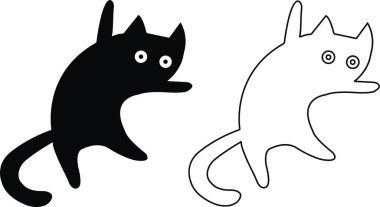 kedi simgesi düz ve çizgi modasına uygun olarak ayarlandı. Şeffaf arkaplanda izole edilmiş. Kedi silueti işareti. mobil konsept ve web tasarımı. Ev hayvanları logo vektör grafikleri