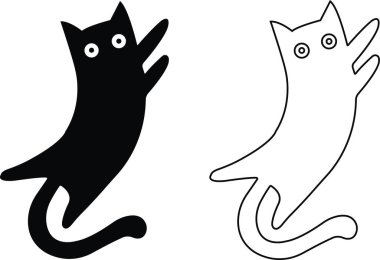 kedi simgesi düz ve çizgi modasına uygun olarak ayarlandı. Şeffaf arkaplanda izole edilmiş. Kedi silueti işareti. mobil konsept ve web tasarımı. Ev hayvanları logo vektör grafikleri