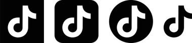 Düz sette Tik Tok sosyal medya logosu simgeleri. Editoryal popüler sosyal medya logoları. Şeffaf arkaplanda izole edilmiş. Tik tok uygulama uygulaması uygulamaları veya web iş ve reklamcılık için editoryal vektörü.