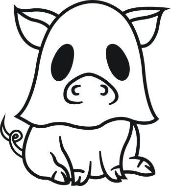 Hayalet çizgi film ikonu yassı moda tarzı şeffaf arka planda izole edildi. Cadılar Bayramı 'nın siluetleri hayaletli hayvan sembolleri çiziyor. Uygulamalar ve web sitesi için tasarım Vektörü