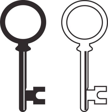 Moda düz ve satır biçimindeki anahtar simgesi şeffaf arkaplanda izole edildi. Kilitleri açmak için kullan. Uygulamalarınız ve web sitenizin tasarımı için anahtar sembolü, logo, UI. Vektör