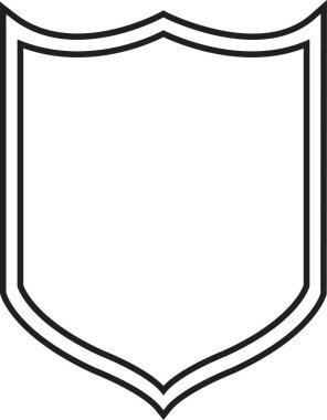 Polis rozeti şekli ikonu hizada. Bu polis veya silahlı kuvvetler için şeffaf arkaplan koleksiyonuna izole edilmiş rozet etiketi uygulamalar ve web sitesi için sembol logoti vektörü
