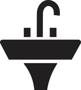 lavabo ünitesi simgesi Ben düz, mutfak ve banyo lavabosu işareti için kullanın, modada piktogram sembolü uygulamalar ve web sitesi için şeffaf arka plan vektörü izole