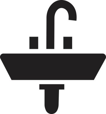 lavabo ünitesi simgesi Ben düz, mutfak ve banyo lavabosu işareti için kullanın, modada piktogram sembolü uygulamalar ve web sitesi için şeffaf arka plan vektörü izole