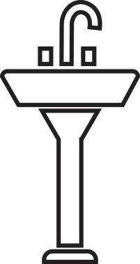 lavabo birimi simgesi hizada, mutfak ve banyo lavabosu işareti için kullanın, uygulamalar ve web sitesi için şeffaf arka plan vektörüne izole edilmiş moda tarzı pictogram sembolü