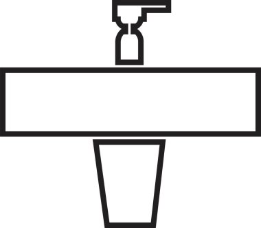 lavabo birimi simgesi hizada, mutfak ve banyo lavabosu işareti için kullanın, uygulamalar ve web sitesi için şeffaf arka plan vektörüne izole edilmiş moda tarzı pictogram sembolü