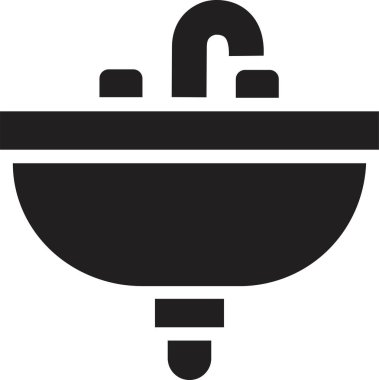 lavabo ünitesi simgesi Ben düz, mutfak ve banyo lavabosu işareti için kullanın, modada piktogram sembolü uygulamalar ve web sitesi için şeffaf arka plan vektörü izole