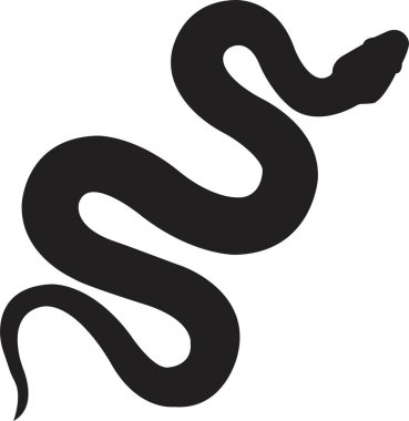 Yılan simgesi düz. Dövme, tasarım, sürüngen yılan logosu simgesi, hançer hayvan uygulamaları ve web siteleri için saydam arka planda izole edilmiş klasik caduceus grafiği çizimi