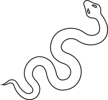 Yılan simgesi hizada. Dövme, tasarım, sürüngen yılan logosu simgesi, hançer hayvan uygulamaları ve web siteleri için saydam arka planda izole edilmiş klasik caduceus grafiği çizimi