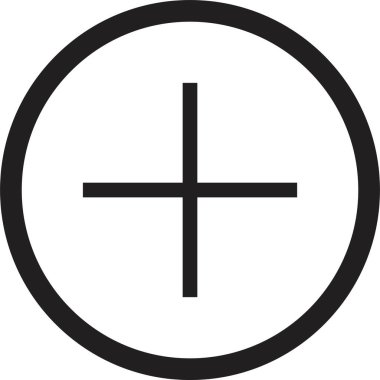 Matematiksel sembollerde artı daire simgesi. Şeffaf arka plan iş finans kavramına izole edilmiş. Matematiksel eylemler uygulamalar ve web sitesi için basit kabartma imza ekleme vektörü