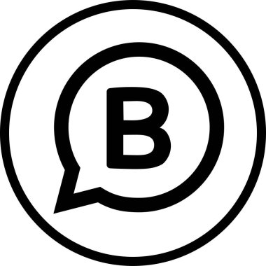 WhatsApp iş simgesi düz çizgi şeklinde. Whatsapp Logo işareti web ya da mobil uygulamalar için şeffaf arkaplan vektörü izole edilmiş popüler sosyal medya düğmesi anında kurye siyah editörü