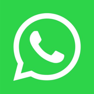 WhatsApp simgesi düz stil. Şeffaf arkaplanda basit Whatsapp logosu işareti var. Web veya mobil uygulamalar için vektör popüler sosyal medya düğmesi simgesi, anlık haberci yeşil editoryel