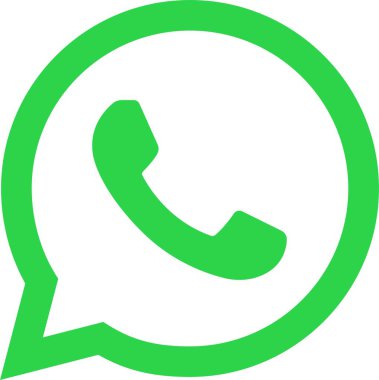 WhatsApp simgesi düz stil. Şeffaf arkaplanda basit Whatsapp logosu işareti var. Web veya mobil uygulamalar için vektör popüler sosyal medya düğmesi simgesi, anlık haberci yeşil editoryel