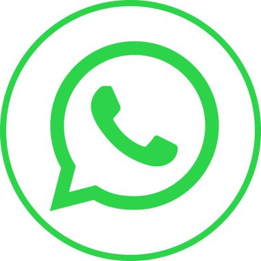 WhatsApp simgesi düz çizgi şeklinde. Şeffaf arkaplanda basit Whatsapp logosu işareti var. Web veya mobil uygulamalar için vektör popüler sosyal medya düğmesi simgesi, anlık haberci yeşil editoryel