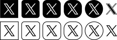 Düz çizgi halinde X app logosu Twitter editör simgesi. Uygulamalar veya web sitesi Twitter için X yeni Sosyal Medya Platformu logo Vektörü, saydam arkaplan üzerinde izole edilmiş X. Twitter ile uygulamayı değiştirdi