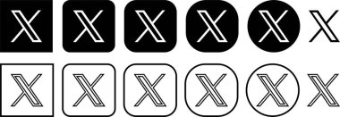 Düz çizgi halinde X app logosu Twitter editör simgesi. Uygulamalar veya web sitesi Twitter için X yeni Sosyal Medya Platformu logo Vektörü, saydam arkaplan üzerinde izole edilmiş X. Twitter ile uygulamayı değiştirdi