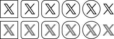 X app logosu Twitter editör simgesi satırda. Uygulamalar veya web sitesi Twitter için X yeni Sosyal Medya Platformu logo Vektörü, saydam arkaplan üzerinde izole edilmiş X. Twitter ile uygulamayı değiştirdi